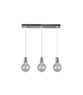 Lámpara Colgante Lineal 3 Luces E27 Cromo LED 24W 2550 lm 64x12,5 cm Prisco