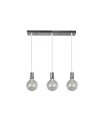 Lámpara Colgante Lineal 3 Luces E27 Cromo LED 24W 2550 lm 64x12,5 cm Prisco