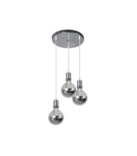 Lámpara Colgante 3 Luces E27 Cromo LED 24W 2100 lm 36x36 cm Gala