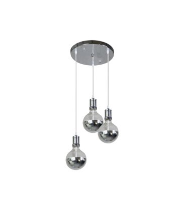Lámpara Colgante 3 Luces E27 Cromo LED 24W 2100 lm 36x36 cm Gala
