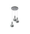 Lámpara Colgante 3 Luces E27 Cromo LED 24W 2100 lm 36x36 cm Gala