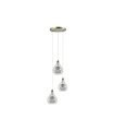 Lámpara de Techo 3 Luces G9 Cuero y Cristal 30x30 cm Lhasa