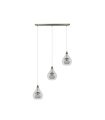 Lámpara Colgante 3 Luces G9 Cuero y Cristal 65x65 cm Lhasa