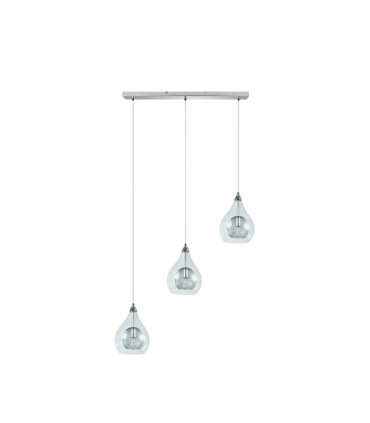 Lámpara Colgante 3 Luces G9 Cromo y Cristal 65x65 cm Lhasa