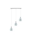Lámpara Colgante 3 Luces G9 Cromo y Cristal 65x65 cm Lhasa