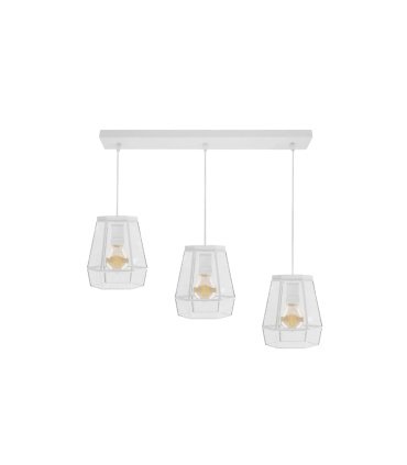 Regleta de Techo 3 Luces E27 Blanca de Cristal 64x15 cm Guia