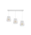 Regleta de Techo 3 Luces E27 Blanca de Cristal 64x15 cm Guia