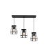 Regleta de Techo 3 Luces E27 Negra de Cristal 64x15 cm Guia