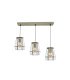 Regleta de Techo 3 Luces E27 Cuero y Cristal 64x15 cm Guia