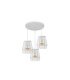 Plafón de Techo 3 Luces E27 Blanco y Cristal 42x42 cm Guia