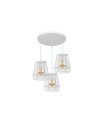 Plafón de Techo 3 Luces E27 Blanco y Cristal 42x42 cm Guia