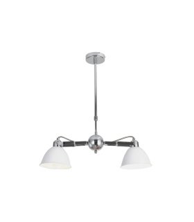 Lámpara de Techo 2 Luces E27 Blanco y Cromo 52x15,5 cm Buri