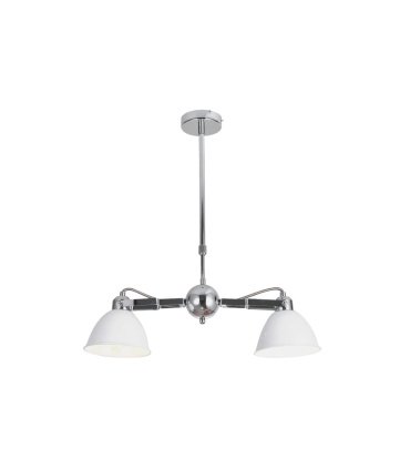 Lámpara de Techo 2 Luces E27 Blanco y Cromo 52x15,5 cm Buri