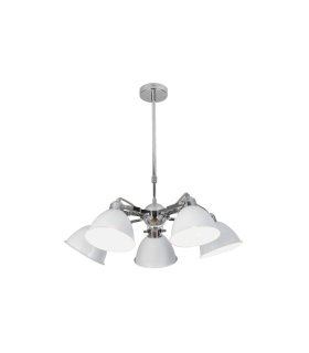 Lámpara de Techo 5 Luces E27 Blanco y Cromo 52x52 cm Buri