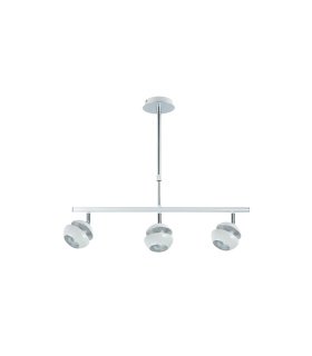 Lámpara Colgante 3 Focos GU10 Orientables Blanco y Plata Beethoven
