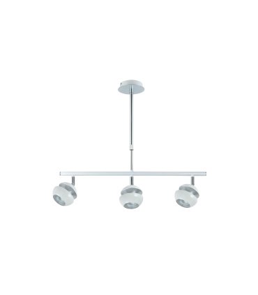 Lámpara Colgante 3 Focos GU10 Orientables Blanco y Plata Beethoven