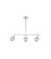 Lámpara Colgante 3 Focos GU10 Orientables Blanco y Plata Beethoven