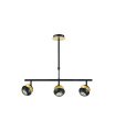 Lámpara Colgante 3 Focos GU10 Orientables Negro y Oro Beethoven