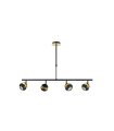 Lámpara Colgante 4 Focos GU10 Orientables Negro y Oro Beethoven