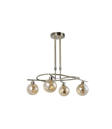 Lámpara de Techo 4 Luces G9 Cuero y Ámbar 50x32 cm Varanasi