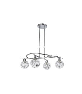 Lámpara de Techo 4 Luces G9 Cromo y Cristal 50x32 cm Varanasi