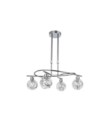 Lámpara de Techo 4 Luces G9 Cromo y Cristal 50x32 cm Varanasi