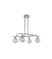 Lámpara de Techo 4 Luces G9 Cromo y Cristal 50x32 cm Varanasi