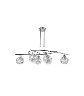Lámpara de Techo 6 Luces G9 Cromo y Cristal 65x30 cm Varanasi