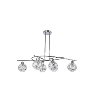 Lámpara de Techo 6 Luces G9 Cromo y Cristal 65x30 cm Varanasi