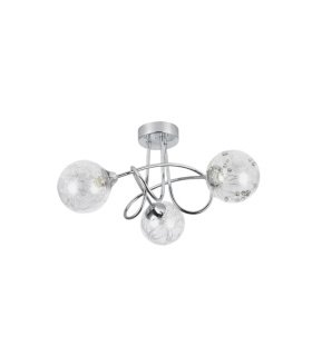 Lámpara de Techo 3 Luces G9 Cromo y Cristal 37x37 cm Rio de Janeiro