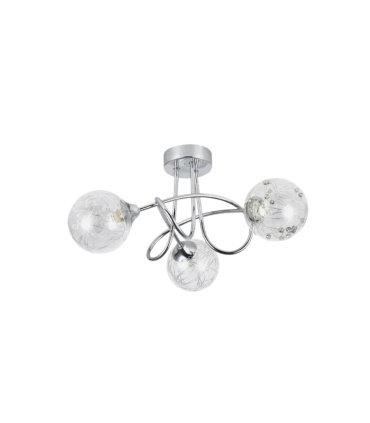 Lámpara de Techo 3 Luces G9 Cromo y Cristal 37x37 cm Rio de Janeiro