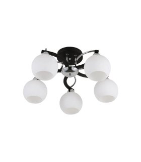 Plafón de Techo 5 Luces E27 Cromo y Negro 53x53 cm Pissis