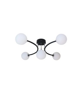 Lámpara de Techo 5 Luces G9 Negro y Cromo 48x46 cm La Habana