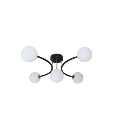 Lámpara de Techo 5 Luces G9 Negro y Cromo 48x46 cm La Habana
