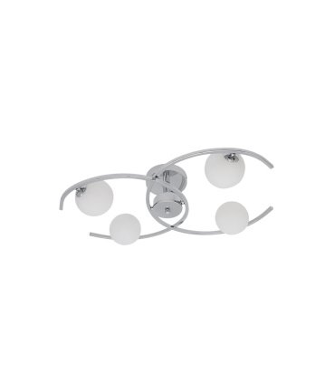 Plafón de Techo 4 Luces G9 Cromo con Tulipas Blancas 58x37 cm Conil