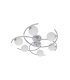Plafón de Techo 6 Luces G9 Cromo con Tulipas Blancas 63x63 cm Conil