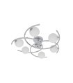 Plafón de Techo 6 Luces G9 Cromo con Tulipas Blancas 63x63 cm Conil