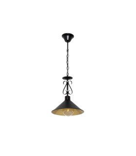 Lámpara Colgante 1 Luz E27 Negra y Oro 26 cm Azalea