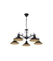 Lámpara de Techo 5 Luces E27 Negra y Oro 74x74 cm Azalea