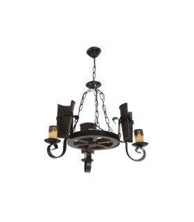Lámpara de Techo Rústica 3 Luces E27 Marrón 50 cm Cantina