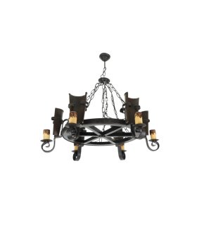 Lámpara de Techo Rústica 6 Luces E27 Marrón 83 cm Cantina