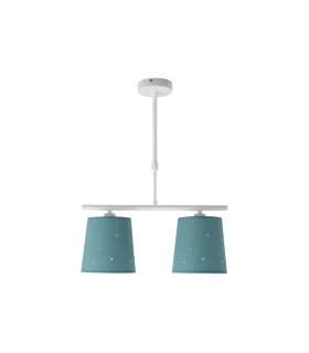Lámpara de Techo Infantil 2 Luces E14 Turquesa 39 cm Consciencia