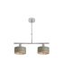 Lámpara de Techo 2 Luces E14 Cromo y Madera Gris Gilda