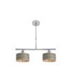 Lámpara de Techo 2 Luces E14 Cromo y Madera Gris Gilda