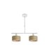 Lámpara de Techo 2 Luces E14 Blanco y Madera Clara Gilda