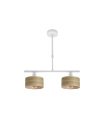 Lámpara de Techo 2 Luces E14 Blanco y Madera Clara Gilda