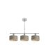 Lámpara de Techo 3 Luces E14 Cromo y Madera Gris 55 cm Gilda