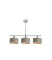 Lámpara de Techo 3 Luces E14 Cromo y Madera Gris 55 cm Gilda