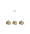 Lámpara de Techo 3 Luces E14 Blanco y Madera Clara 55 cm Gilda