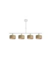 Lámpara de Techo 4 Luces E14 Blanco y Madera Clara 76 cm Gilda